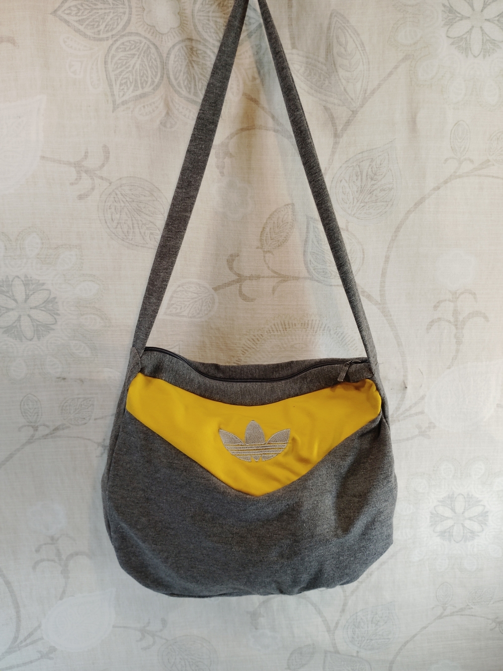 adidas Grey and Yellow Shoulder Bag